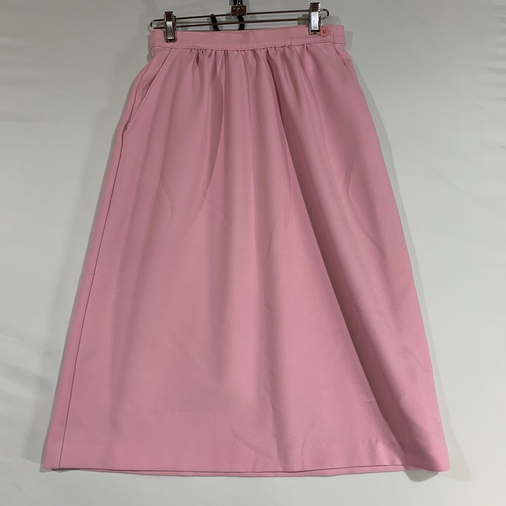 JCPenney Vintage A-Line Midi Skirt High Waist Career Casual Pink Size 10